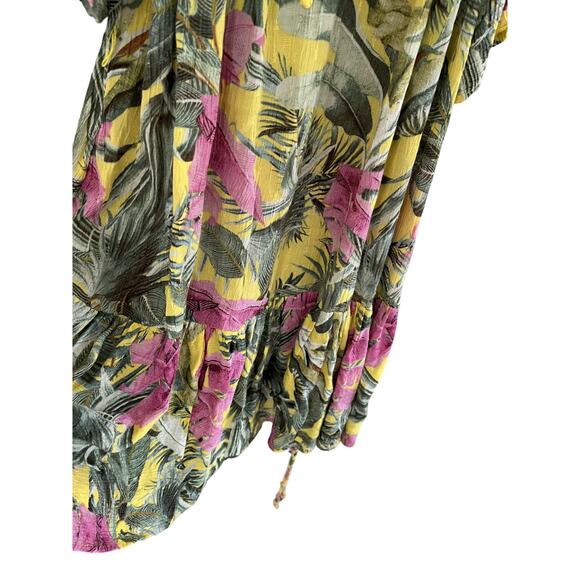 Cynthia Rowley Women Teen XS Mini Dress Tropical Off On Shoulder Boho Flowy - Picture 6 of 6